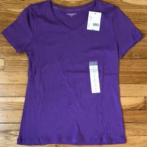 Laura Scott V-Neck Purple Knit Tee
